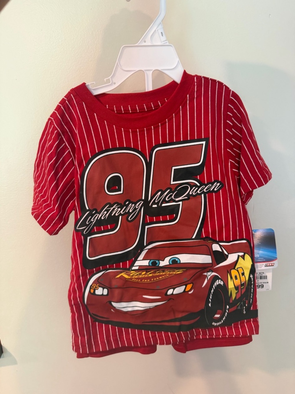 Disney Lightning McQueen Red Pinstripe Tee